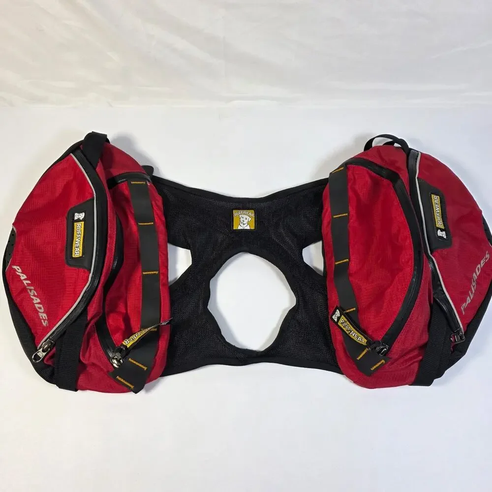 Ruffwear Palisades Dog Pack Small Red Saddlebags Hydration System No Harness